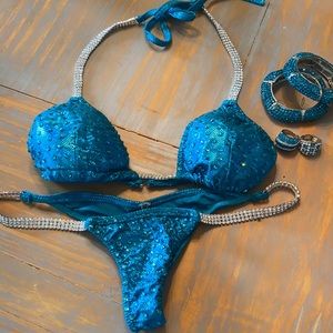 Turquoise competition bikini